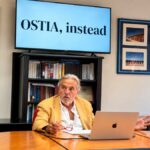 Massimo Muzzarelli di Federbalneari Roma durante la presentazione del progetto “Ostia, instead” per il litorale di Ostia