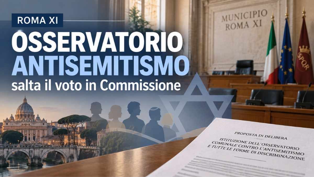 Roma XI, immagine sull’Osservatorio contro l’antisemitismo e le discriminazioni dopo il mancato voto in Commissione