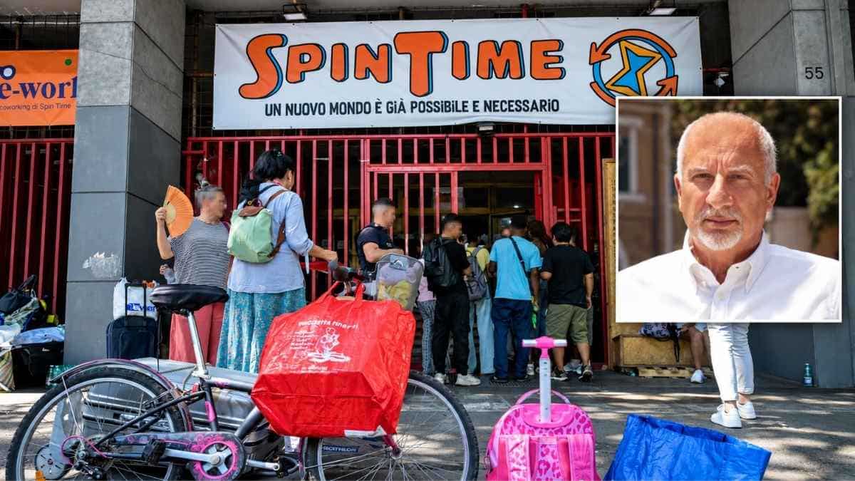 Spin Time a Roma con riquadro del presidente del Municipio X Mario Falconi